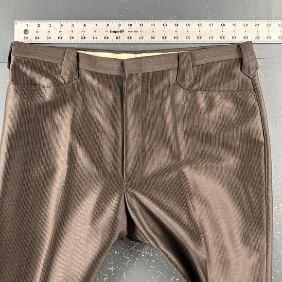 VTG Pagano West Slacks Mens 41 Chocolate Brown Westerner Swedish Warp NWT No Hem - Picture 6 of 8